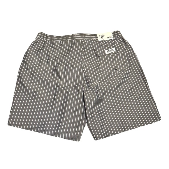 Trunks Surf & Swim Co. NWT Swim Trunks Gray and White Pinstriped Seersucker XXL - Picture 3 of 14